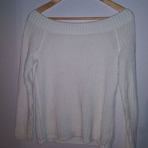 White knit sweater